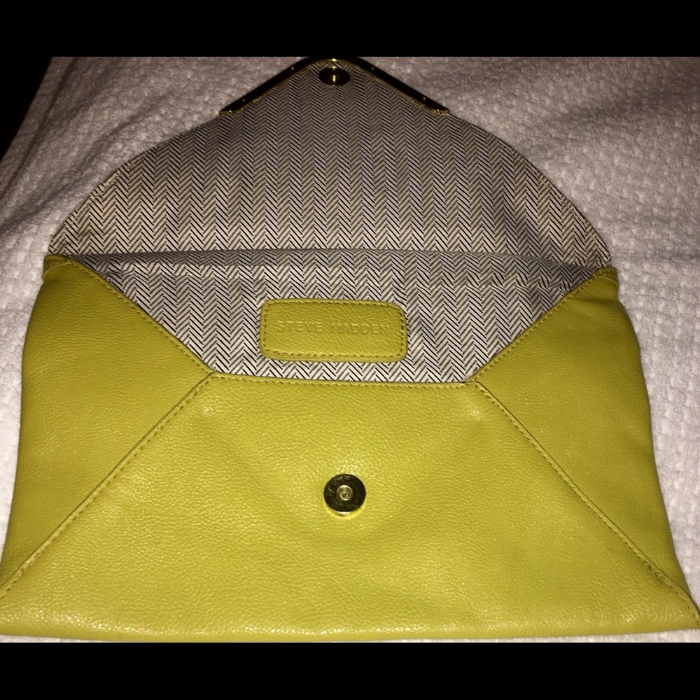 NWOT Steve Madden clutch.  Lovely yellow.